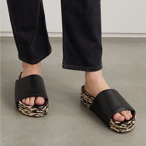 Simon Miller Mud Black and Cream Espadrille Platform Sandals